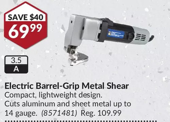 Princess Auto Electric barrel-grip metal shear offer