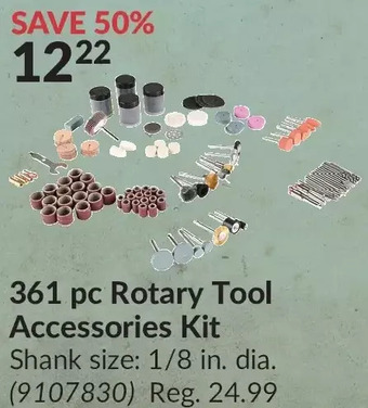 Princess Auto 361 pc rotary tool accessories kit offer