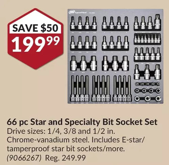 Princess Auto 66 pc star and specialty bit socket set offer