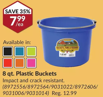 Princess Auto 8 qt. plastic buckets offer