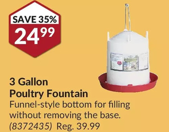 Princess Auto 3 gallon poultry fountain offer