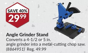 Princess Auto Angle grinder stand offer