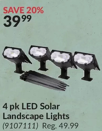 Princess Auto 4 pk led solar landscape lights offer