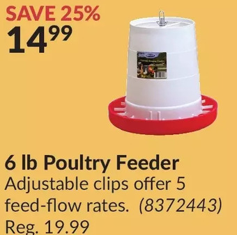 Princess Auto 6 lb poultry feeder offer