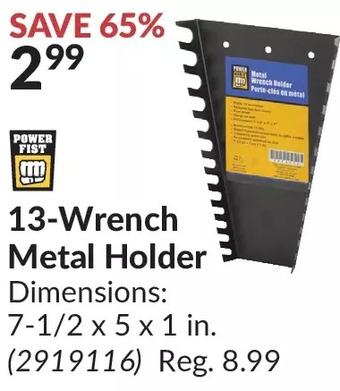 Princess Auto 13-wrench metal holder offer
