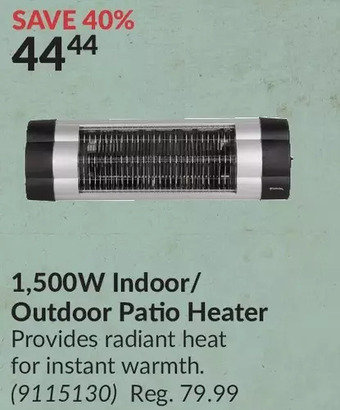 Princess Auto 1,500w indoor/outdoor patio heater offer