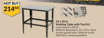Princess Auto 24 x 36 in. welding table with tool kit offer