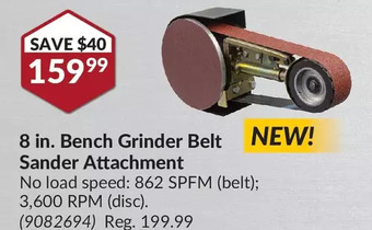 Princess Auto 8 in. bench grinder belt sander attachment offer