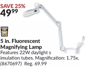 Princess Auto 5 in. fluorescent magnifying lamp offer
