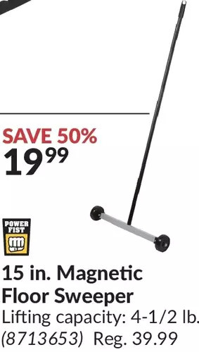 Princess Auto 15 in. magnetic floor sweeper offer