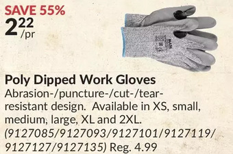 Princess Auto Poly dipped work gloves offer