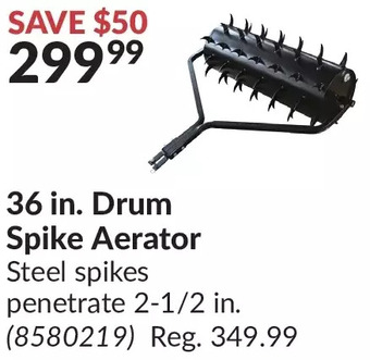 Princess Auto 36 in. drum spike aerator offer