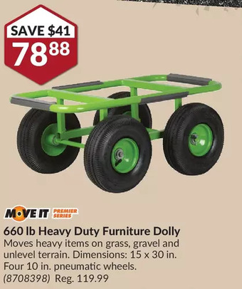 Princess Auto 660 lb heavy duty furniture dolly offer