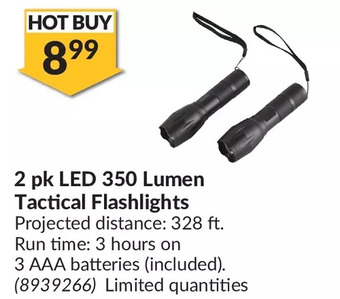 Princess Auto 2 pk led 350 lumen tactical flashlights offer