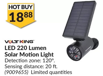 Princess Auto Volt king led 220 lumen solar motion light offer