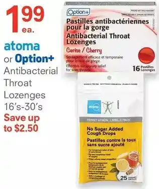 Guardian Pharmacy Atoma or option+ antibacterial throat lozenges offer
