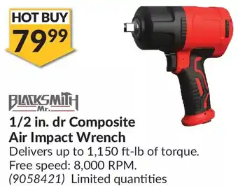 Princess Auto Mr. blacksmith 1/2 in. dr composite air impact wrench offer