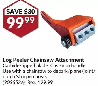 Princess Auto Log peeler chainsaw attachment offer
