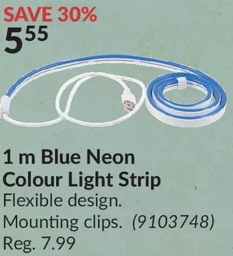 Princess Auto 1 m blue neon colour light strip offer
