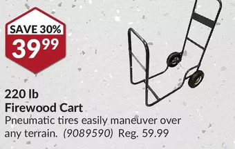 Princess Auto 220 lb firewood cart offer