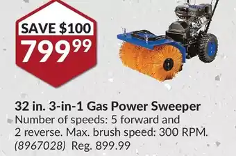 Princess Auto Power fist 32 in. 3-in-1 gas power sweeper offer