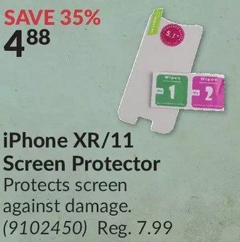 Princess Auto Iphone xr/11 screen protector offer
