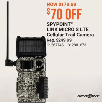 Cabela's Spypoint link micro s lte cellular trail camera offer