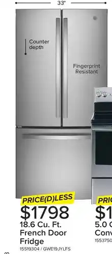 Leon's 18.6 cu. ft. french door fridge offer