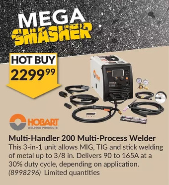 Princess Auto Hobart multi-handler 200 multi-process welder offer
