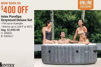 Cabela's Intex purespa greywood deluxe set offer