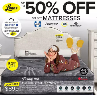 Leon's Beautyrest monarch firm queen mattress | twin mattress | double mattress | king mattress offer