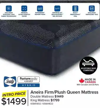 Leon's Sealy aneira firm/plush queen mattress | double mattress | king mattress offer