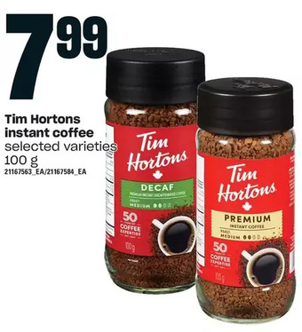 Loblaws Tim hortons instant coffee offer
