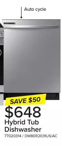 Leon's Samsung hybrid tub dishwasher offer