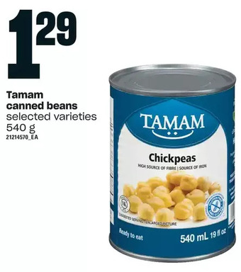 Loblaws Tamam canned beans offer