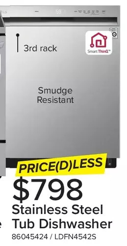 Leon's Stainless steel tub dishwasher offer