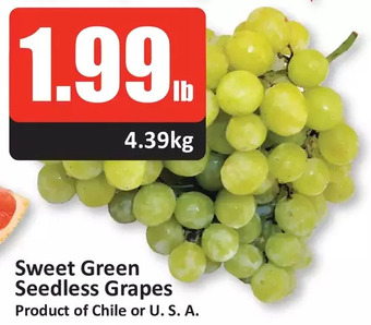 Starsky Sweet green seedless grapes offer