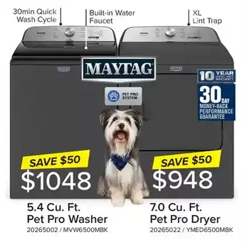 Leon's 5.4 cu. ft. pet pro washer | 7.0 cu. ft. pet pro dryer offer