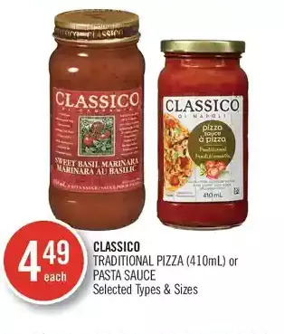 Shoppers Drug Mart Classico traditional pizza or pasta sauce offer