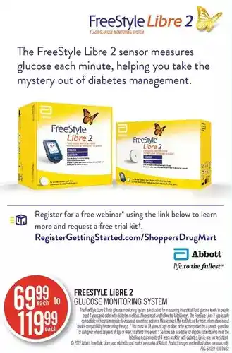 Shoppers Drug Mart Freestyle libre 2 glucose monitoring system offer