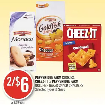 Shoppers Drug Mart Pepperidge farm cookies, cheez-it or pepperidge farm goldfish baked snack crackers offer