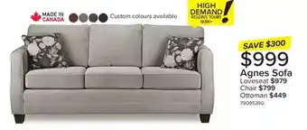 Leon's Agnes sofa | loveseat | chair | ottoman offer