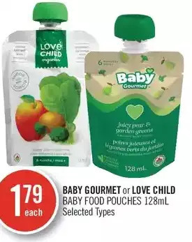 Shoppers Drug Mart Baby gourmet or love child baby food pouches offer