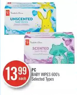 Shoppers Drug Mart Pc baby wipes offer