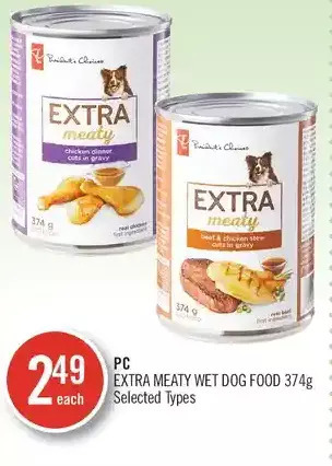 Shoppers Drug Mart Pc extra meaty wet dog food offer