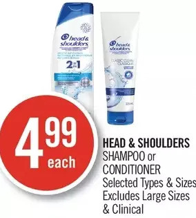 Shoppers Drug Mart Head & shoulders shampoo or conditioner offer