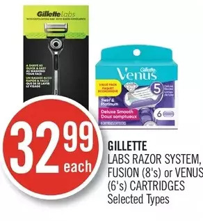 Shoppers Drug Mart Gillette labs razor system, fusion or venus cartridges offer