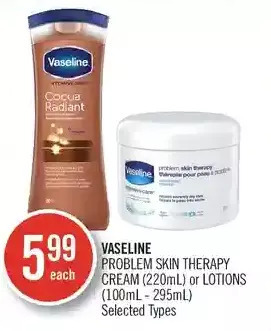 Shoppers Drug Mart Vaseline problem skin therapy cream or lotions offer