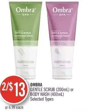 Shoppers Drug Mart Ombra gentle scrub or body wash offer