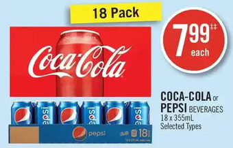 Shoppers Drug Mart Coca-cola or pepsi beverages offer